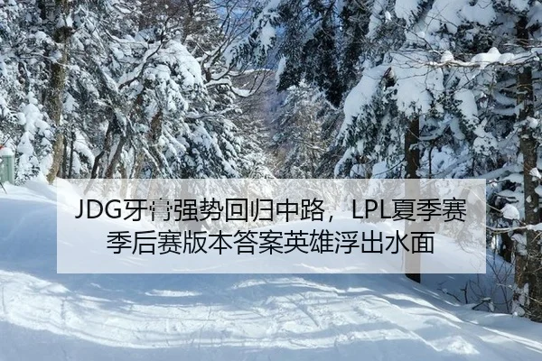 JDG牙膏强势回归中路，LPL夏季赛季后赛版本答案英雄浮出水面